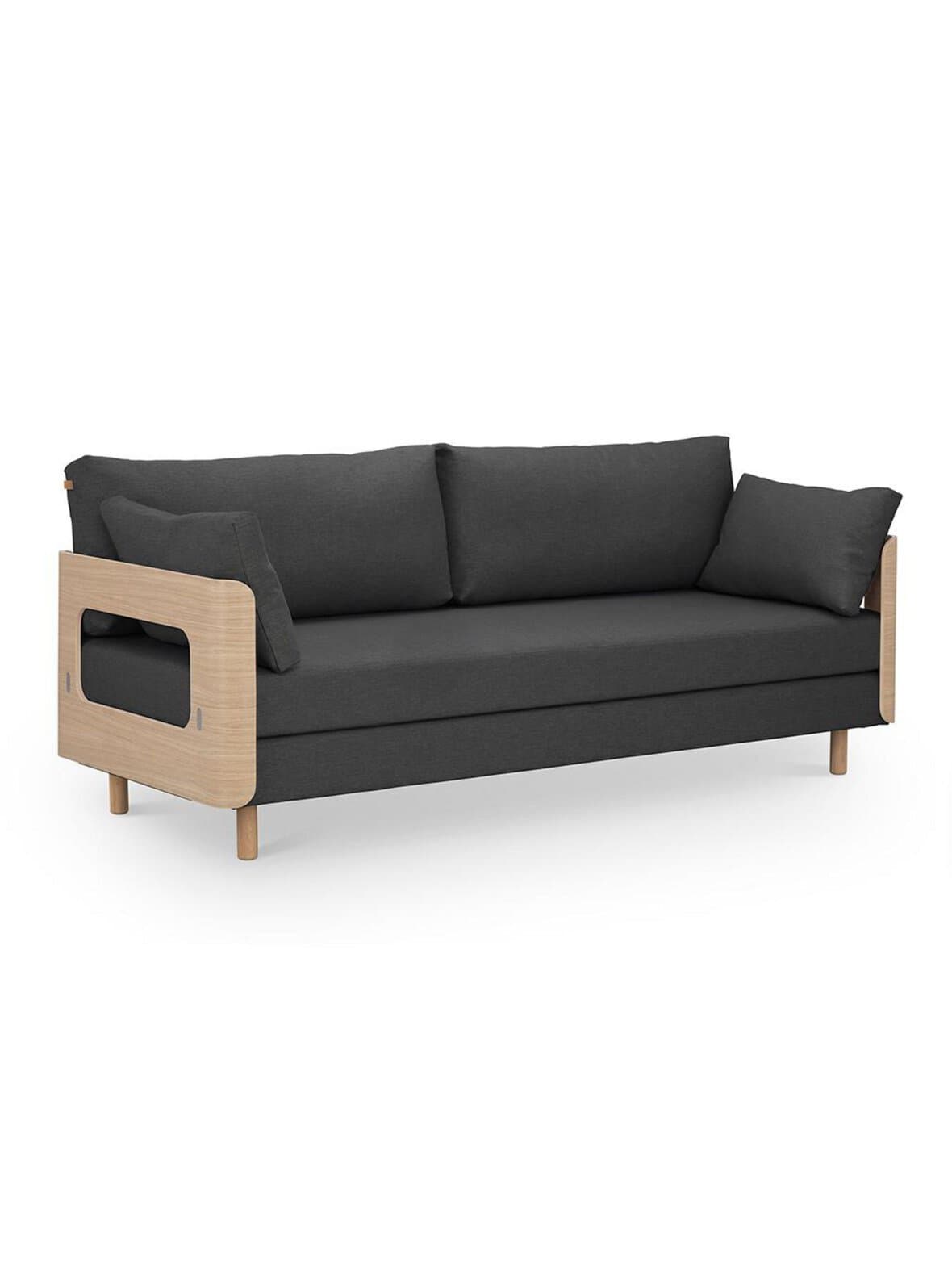 On2 wood -vuodesohva hopper-kangas 67 tummanharmaa l 202 cm – Tapio Anttila Collection