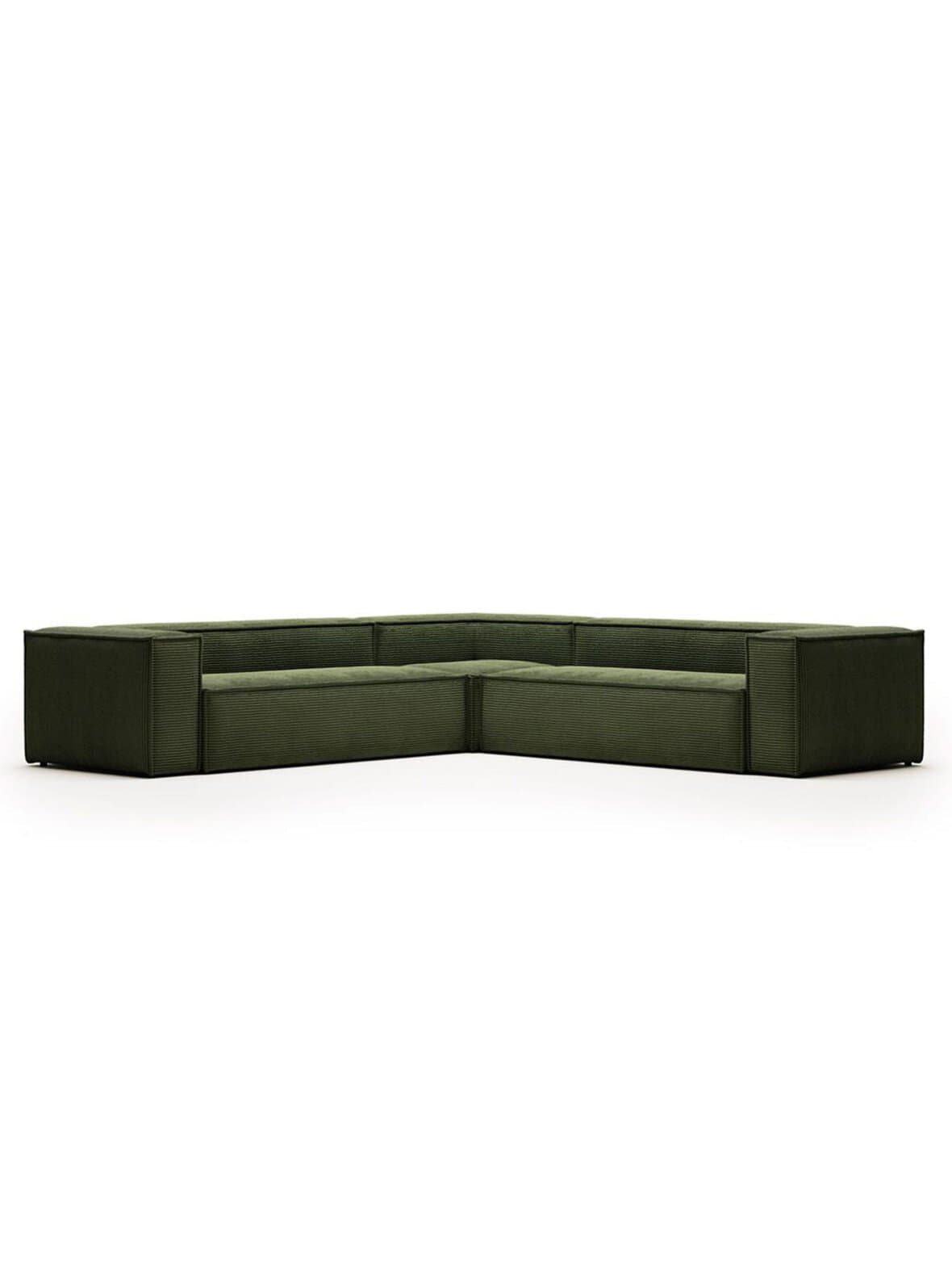 Blok-kulmasohva vihreä vakosametti 320 x 320 cm – Kave Home