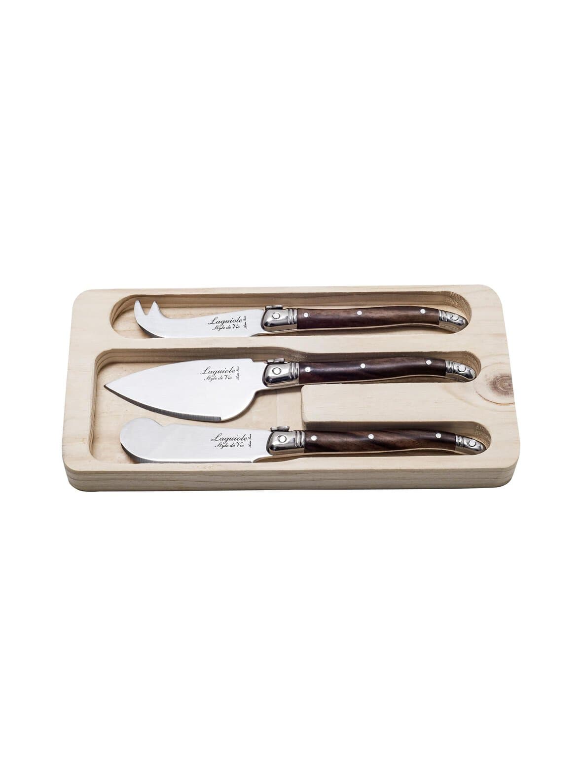 Dark wood set -juustoveitsisetti 3 kpl – Laguiole