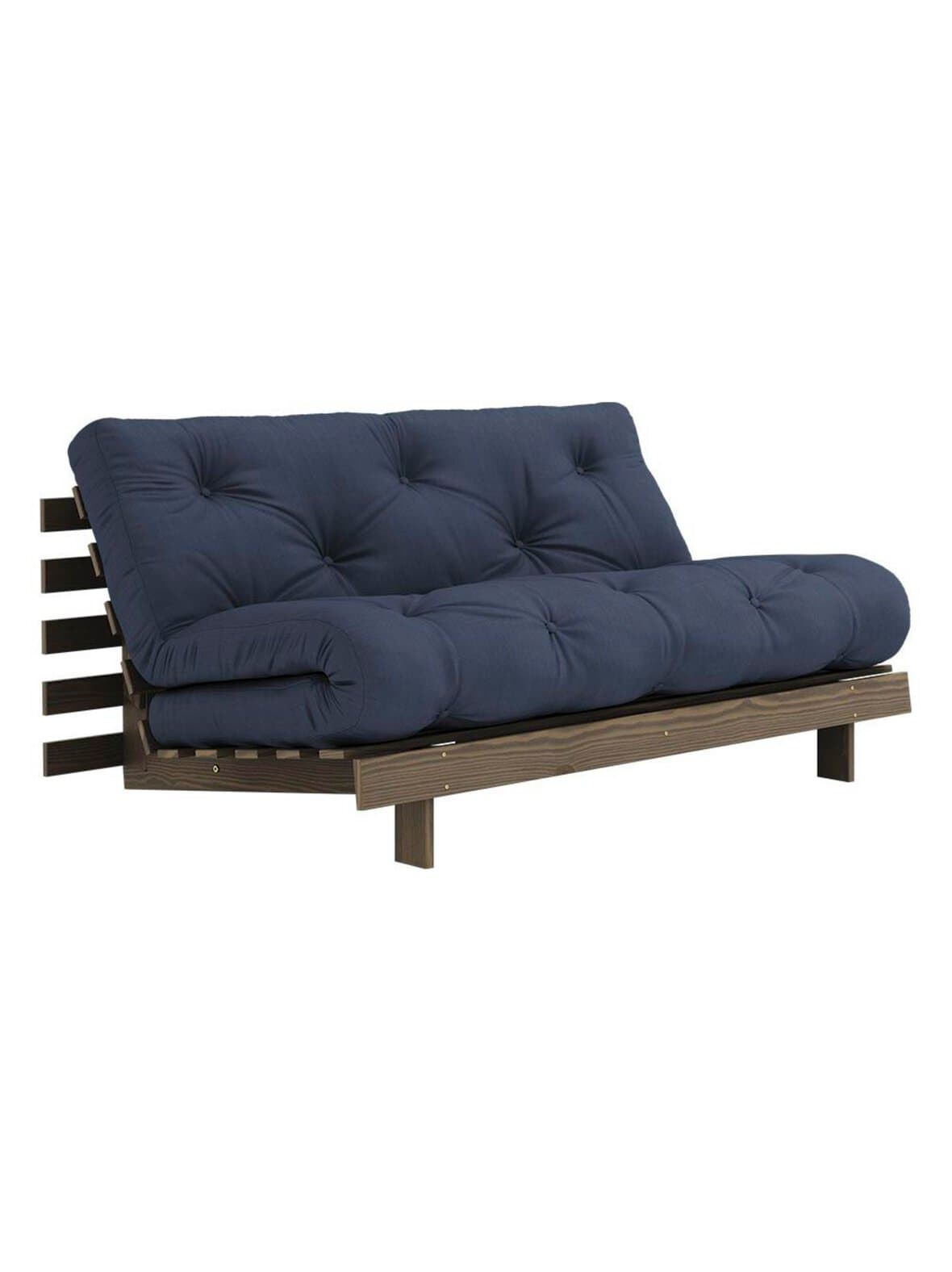 Roots-futonsohva navy/ruskea l 160 cm – Karup