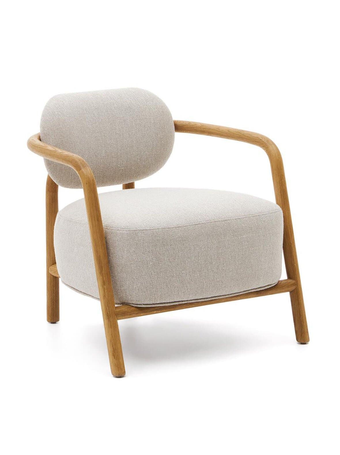 Melqui-nojatuoli beige/tammi – Kave Home