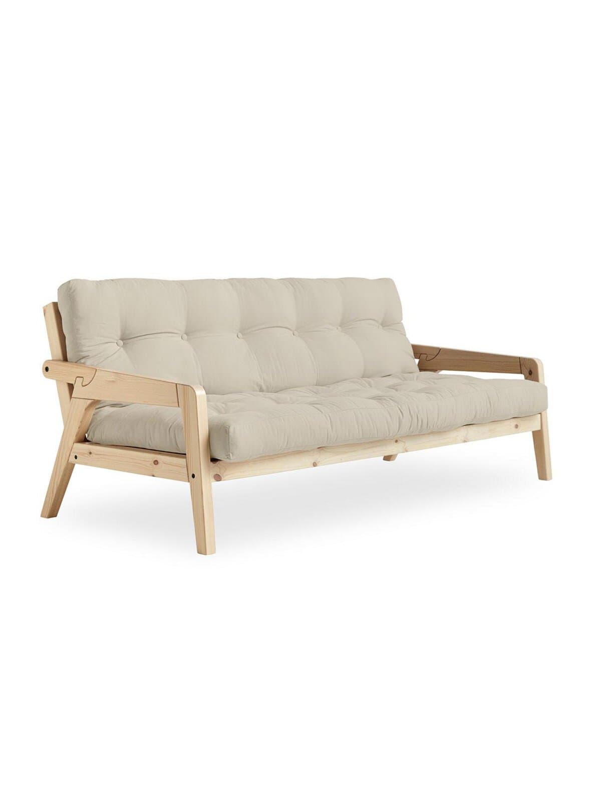 Grab-futonsohva beige/mänty l 200 cm – Karup