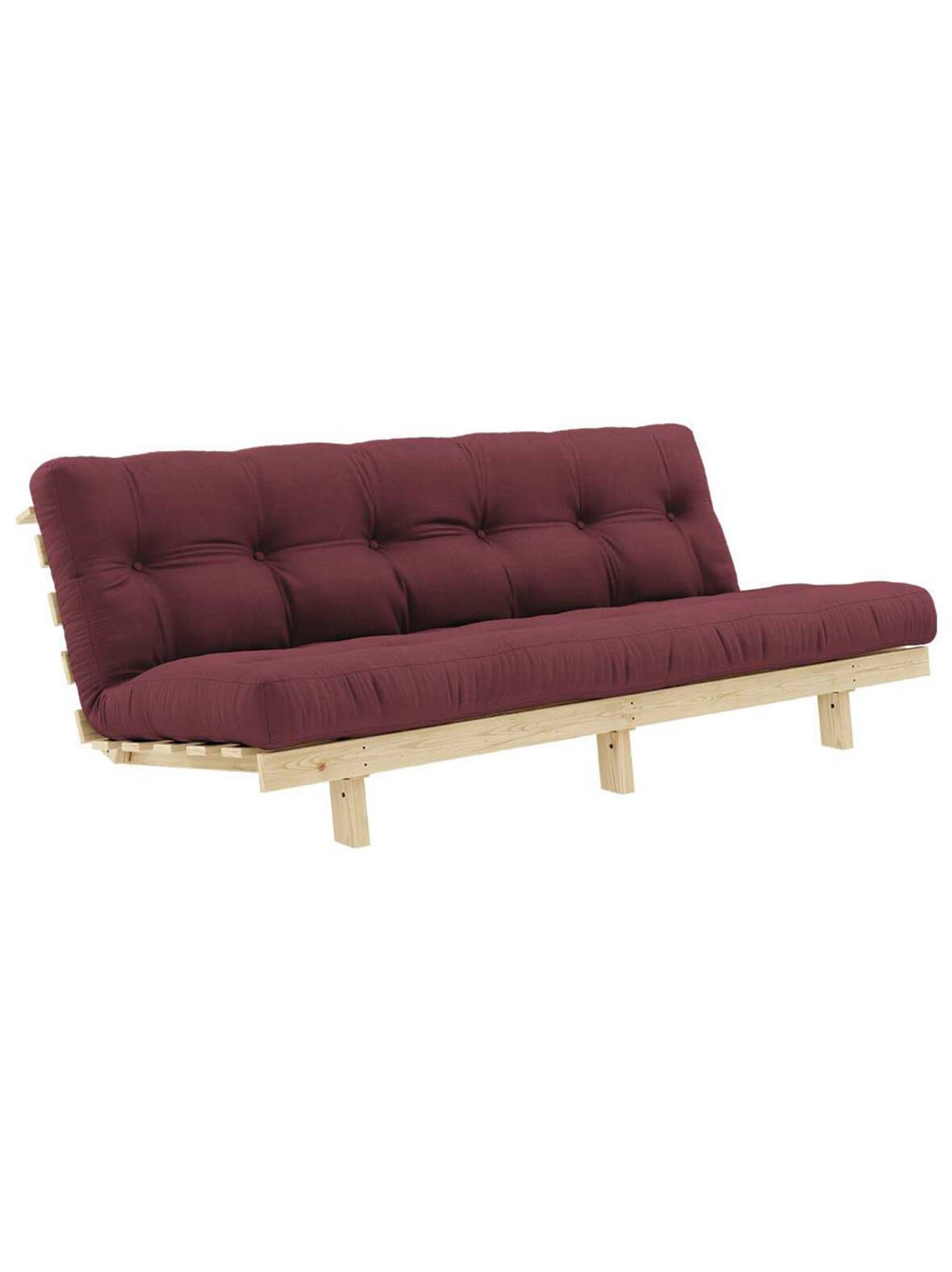 Lean-futonsohva bordeaux / mänty l 200 cm – Karup