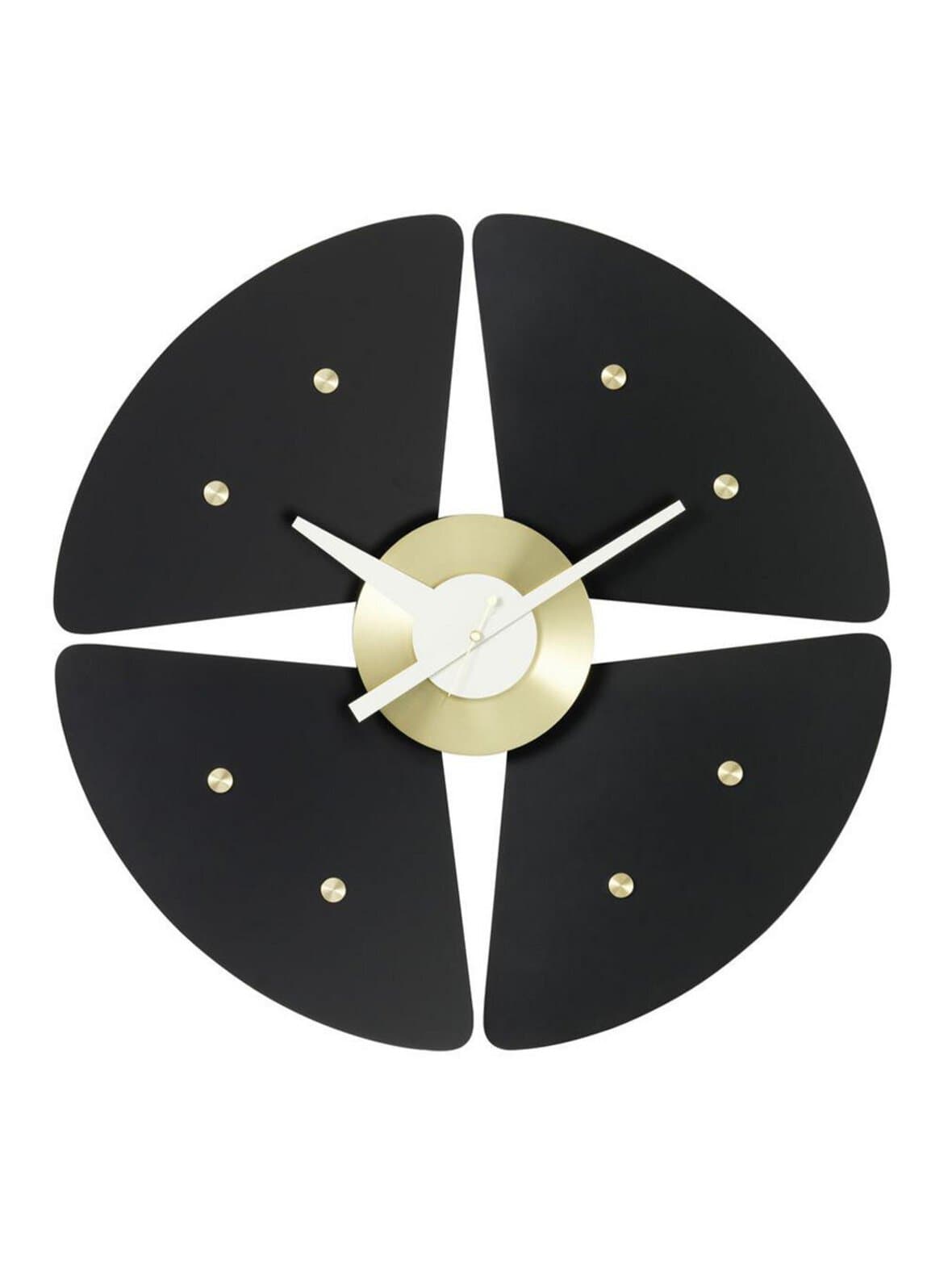 Petal-seinäkello musta/messinki ø 45 cm – Vitra