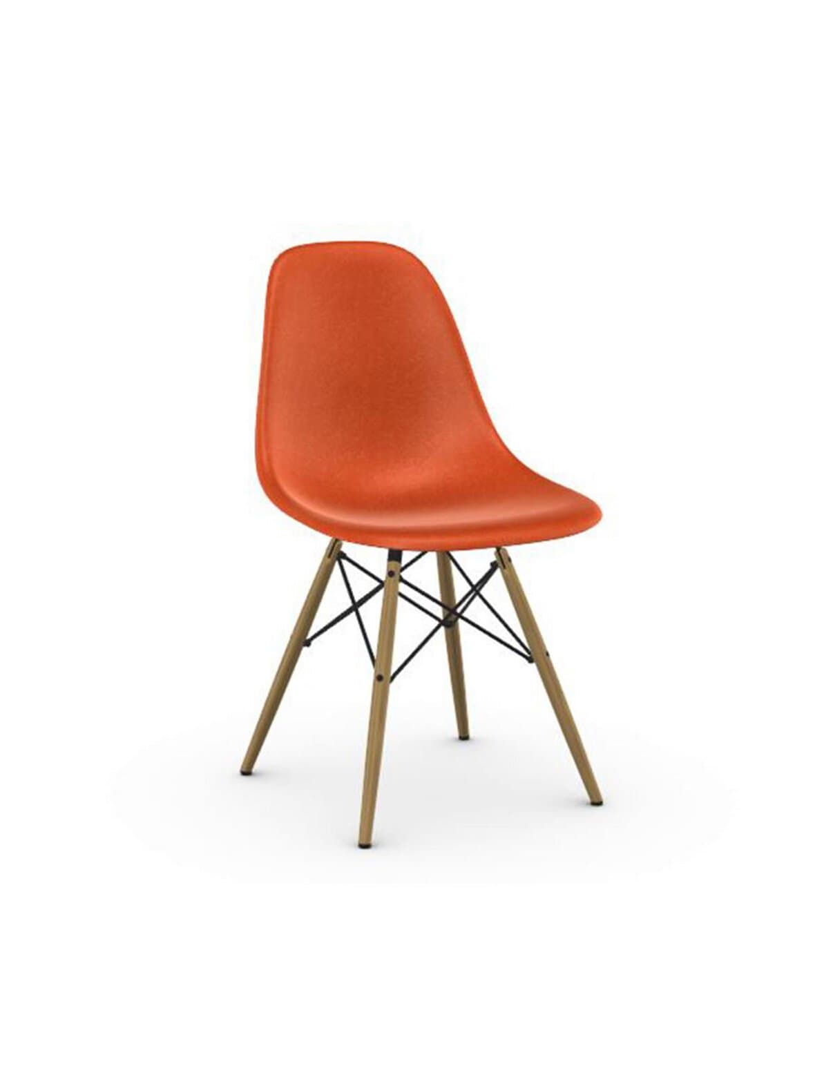 Eames dsw fiberglass -tuoli red orange/vaalea vaahtera – Vitra