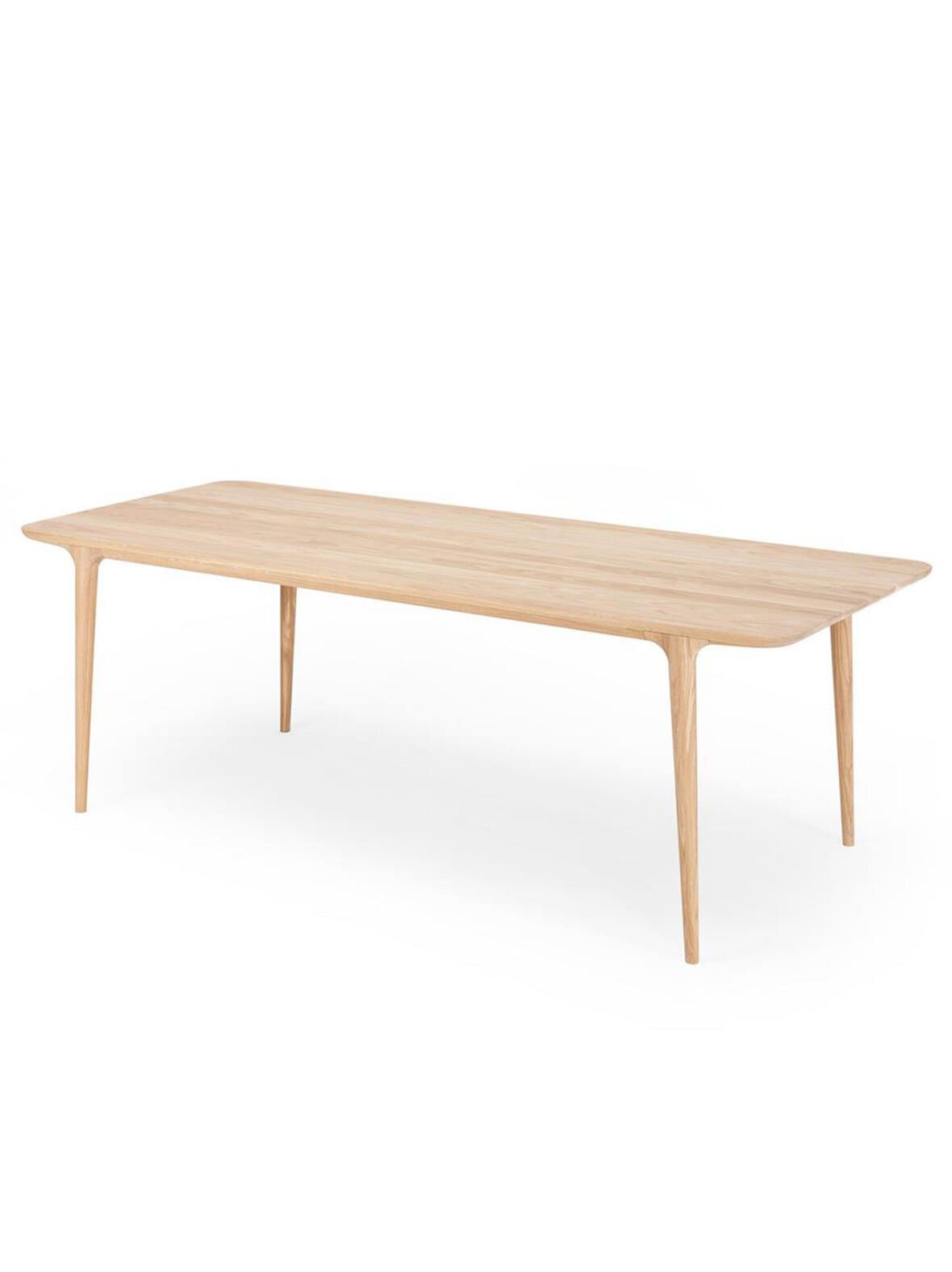 Fawn-ruokapöytä valkovahattu tammi 220 x 90 cm – Gazzda