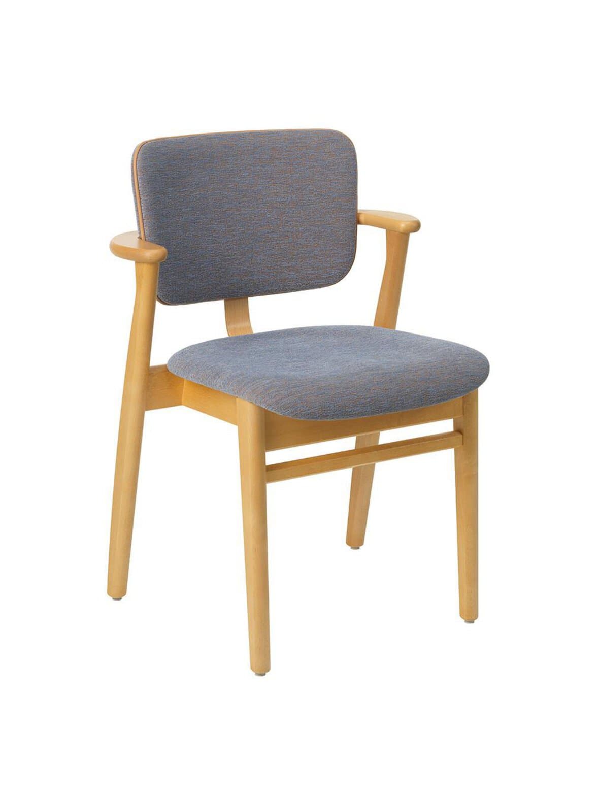 Domus-tuoli istuin- ja selkänojaverhoiltu wow re -kangas blue-ocre / petsattu hunaja – Artek