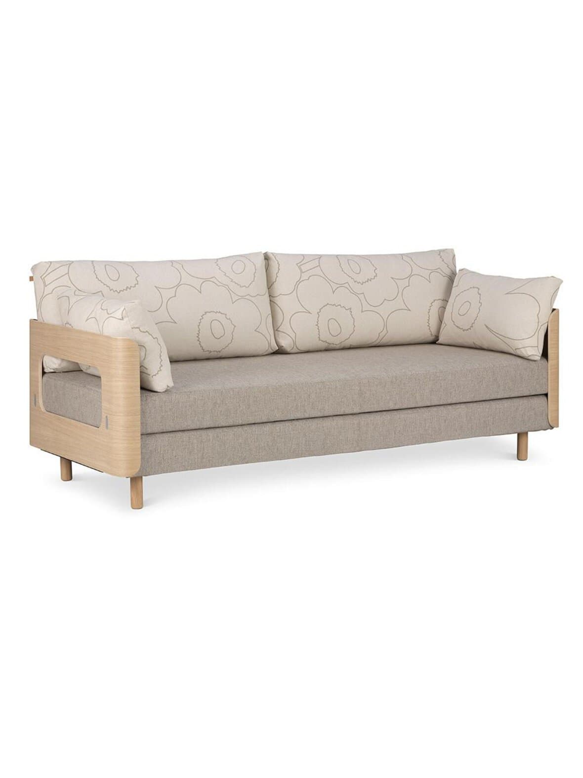 On2 wood -vuodesohva marimekko piirto unikko -kangas / diamonds-kangas 289 l 202 cm – Tapio Anttila Collection