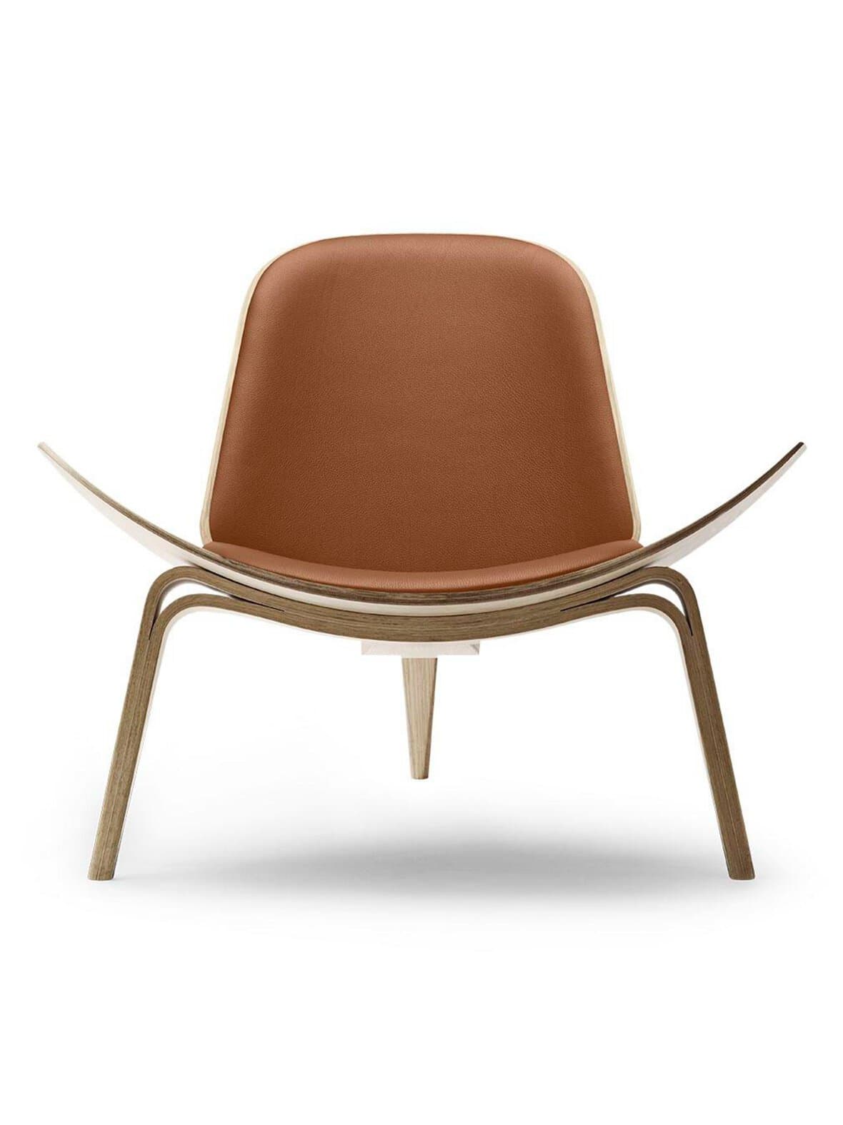 Ch07-nojatuoli valkoöljytty tammi/keskiruskea nahka – Carl Hansen & Son