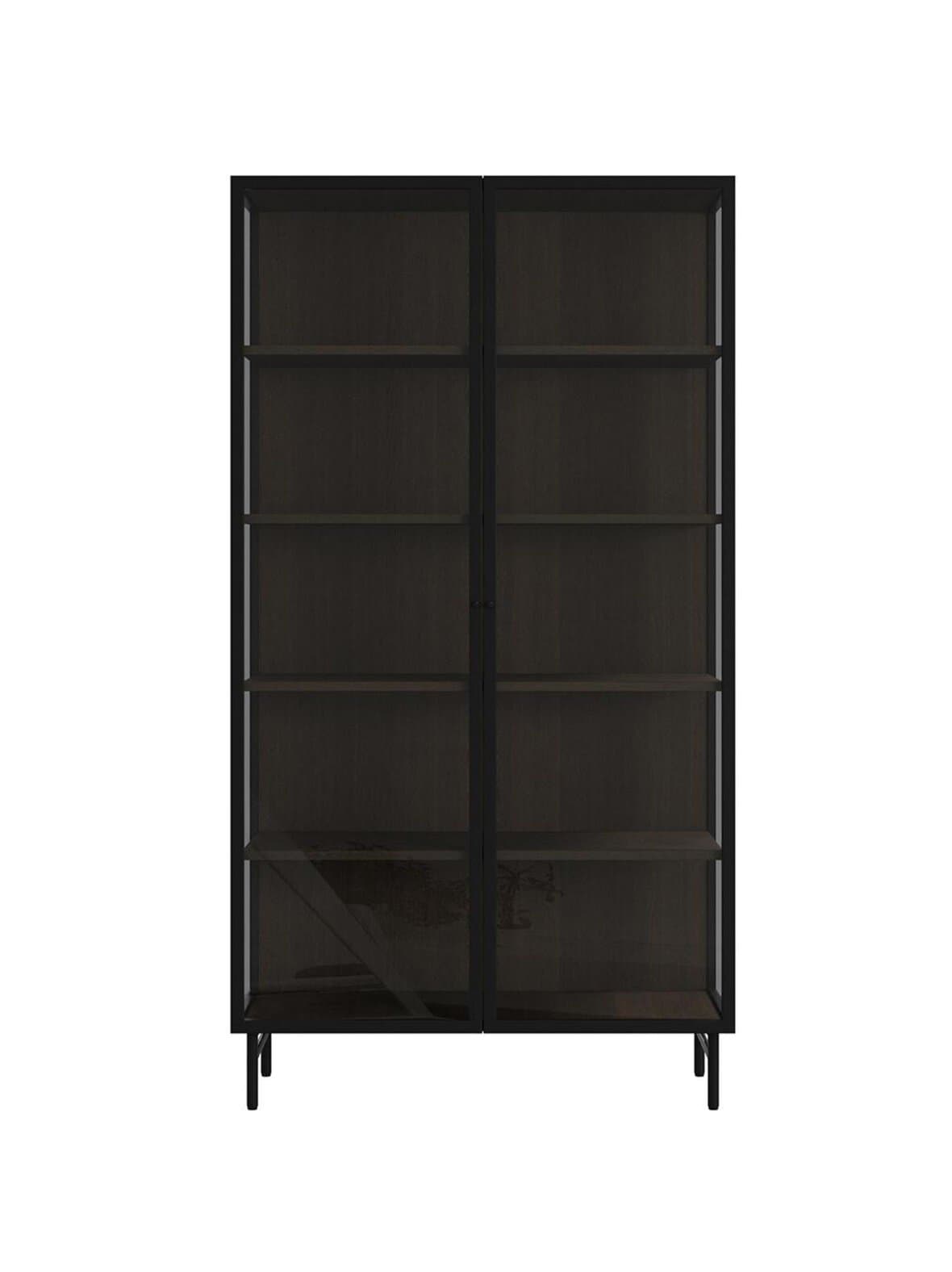 Lund-vitriinikaappi tumma tammi / musta – BoConcept