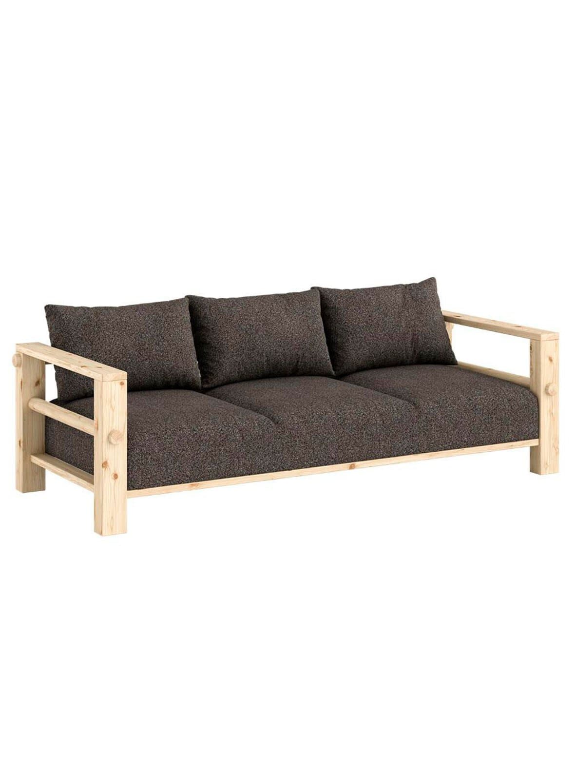 Bare-sohva textured weave -kangas mellow brown / mänty l 225 cm – Karup