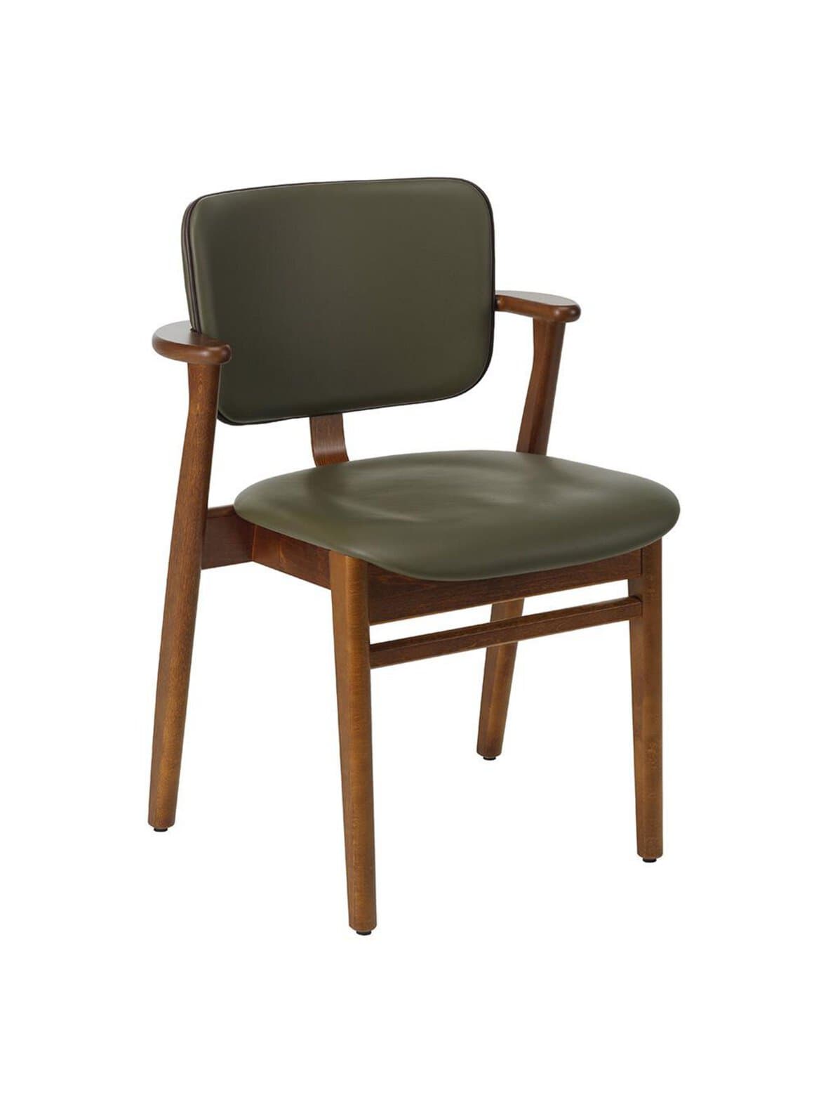 Domus-tuoli istuin- ja selkänojaverhoiltu spectrum-nahka moss / petsattu pähkinä – Artek