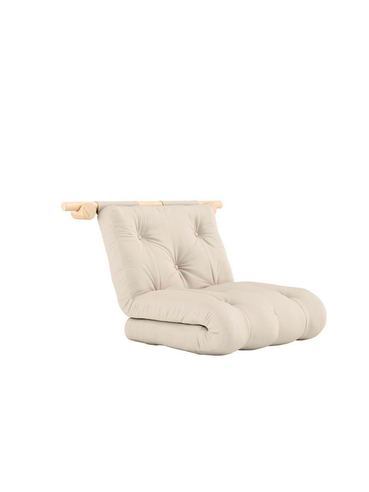 Hooked-futonnojatuoli beige / mänty 75 x 200 cm – Karup