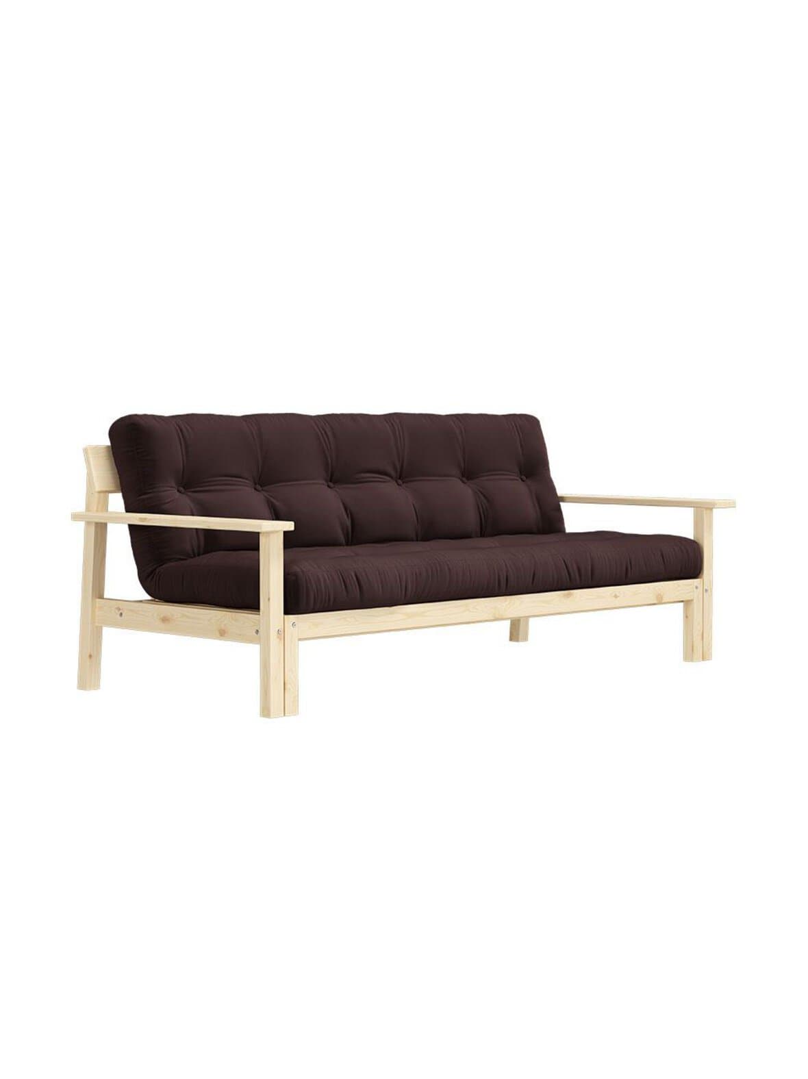 Unwind-futonsohva ruskea/mänty l 218 cm – Karup