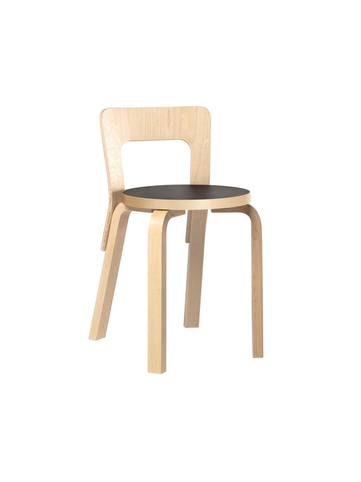 Tuoli 65 koivu/musta linoleum – Artek