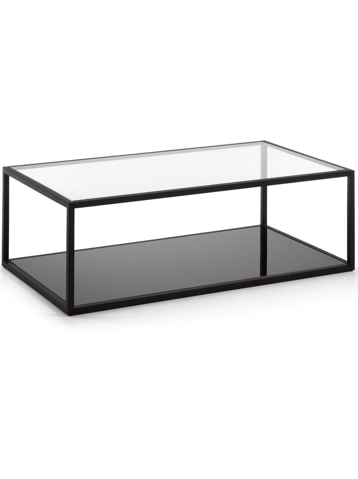 Blackhill-sohvapöytä musta/lasi 110 x 60 cm – Kave Home