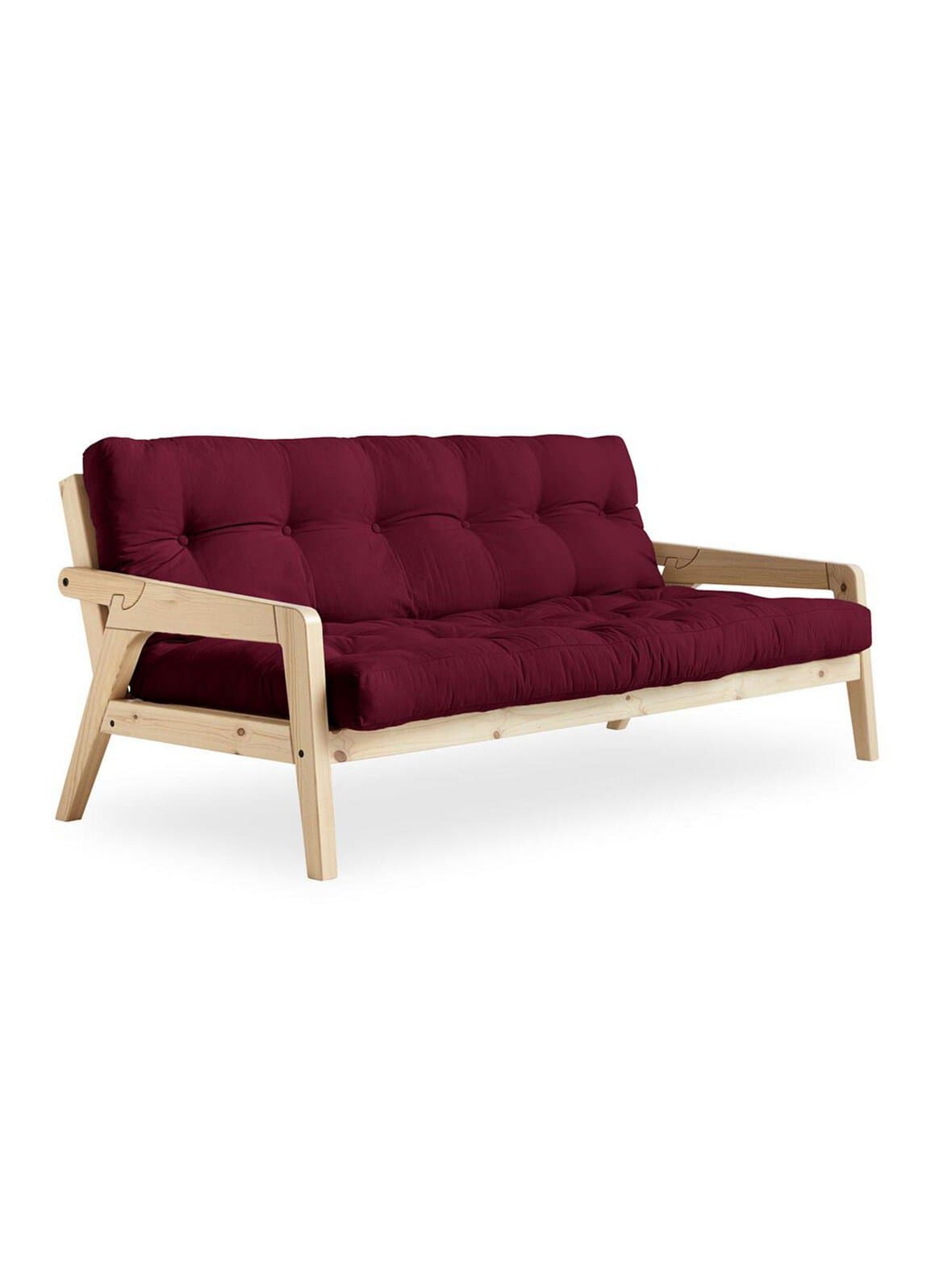 Grab-futonsohva bordeaux/mänty l 200 cm – Karup
