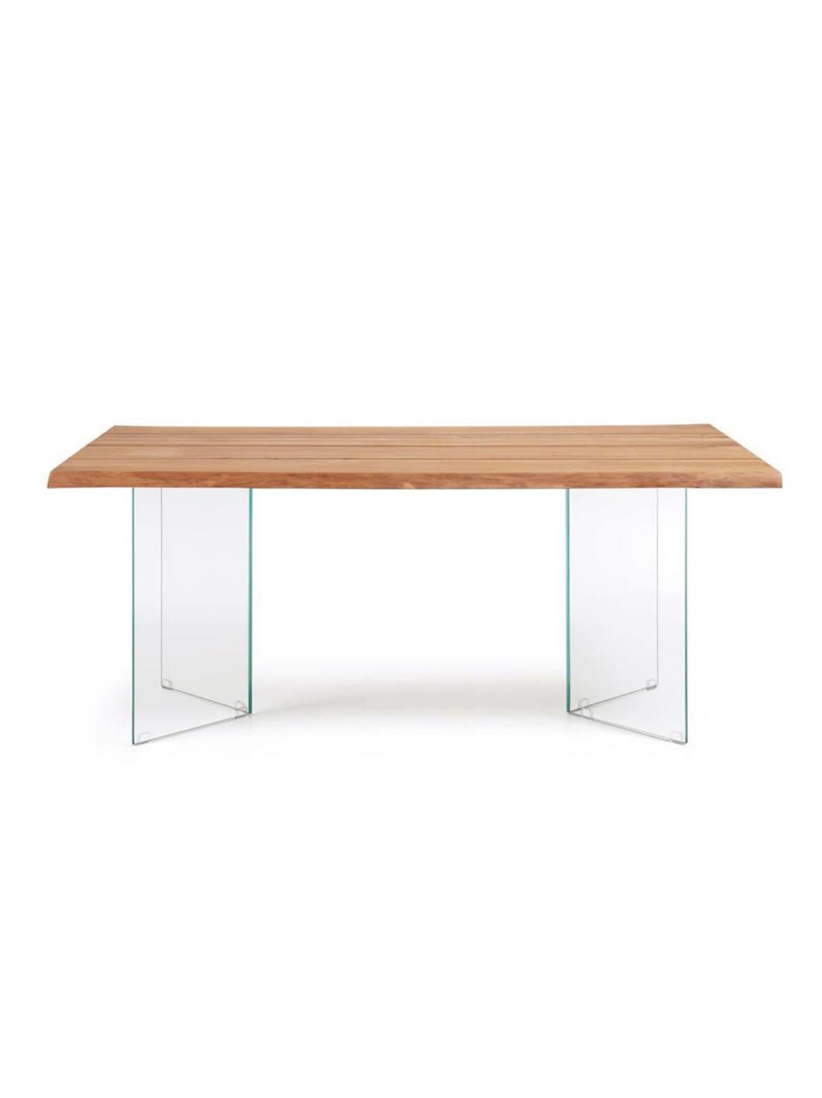Lotty-ruokapöytä tammi / lasi 160 x 90 cm – Kave Home