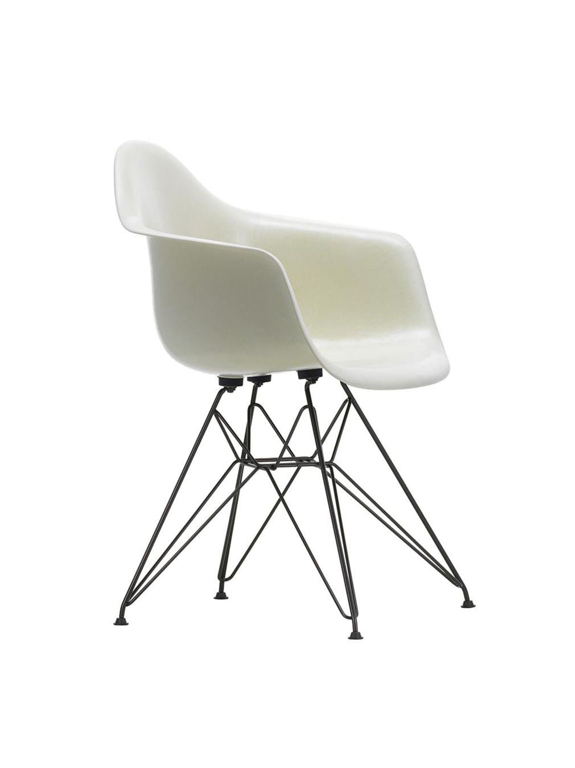 Eames dar fiberglass -tuoli parchment/musta – Vitra
