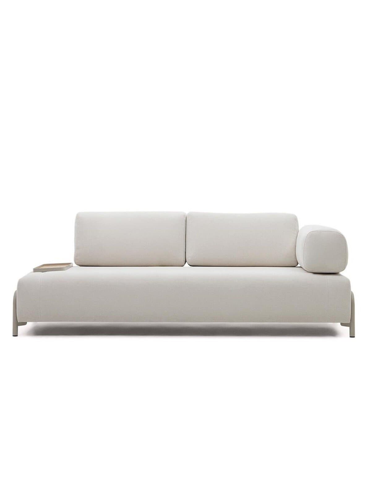 Compo-sohva beige chenille-kangas l 232 cm, tarjottimella – Kave Home