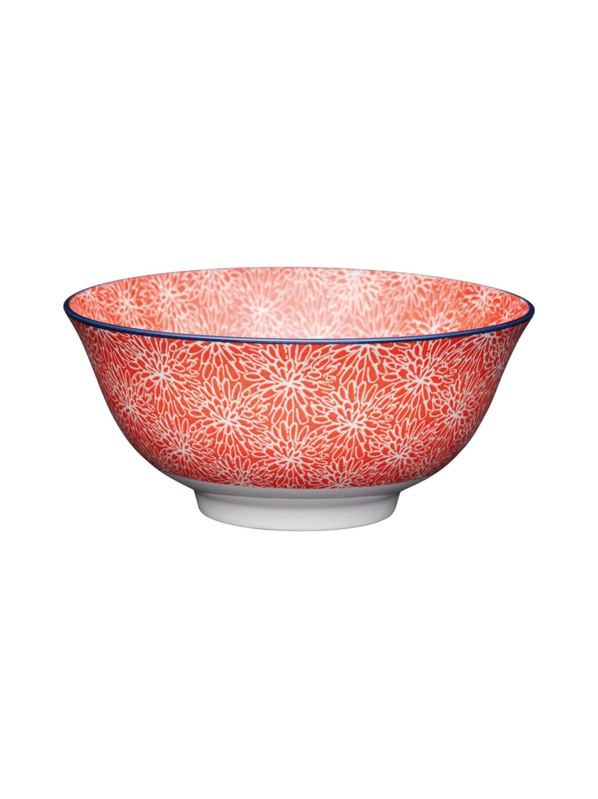 Red floral and blue edge -kulho – Mikasa