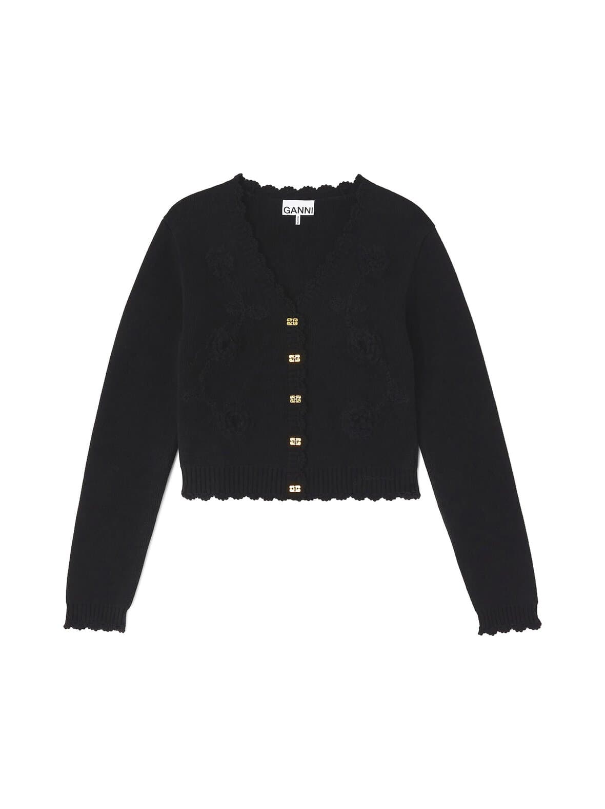 Cotton cashmere crochet -neuletakki – GANNI