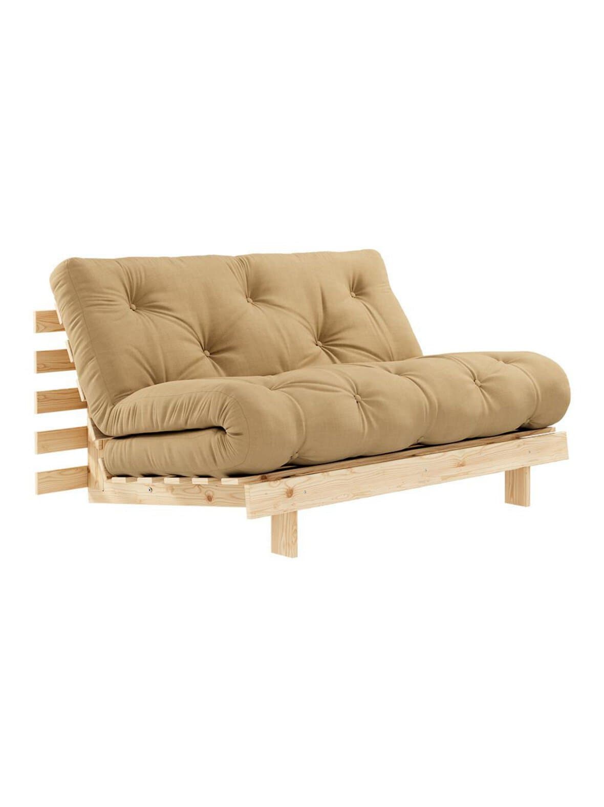 Roots-futonsohva wheat beige / mänty l 140 cm – Karup