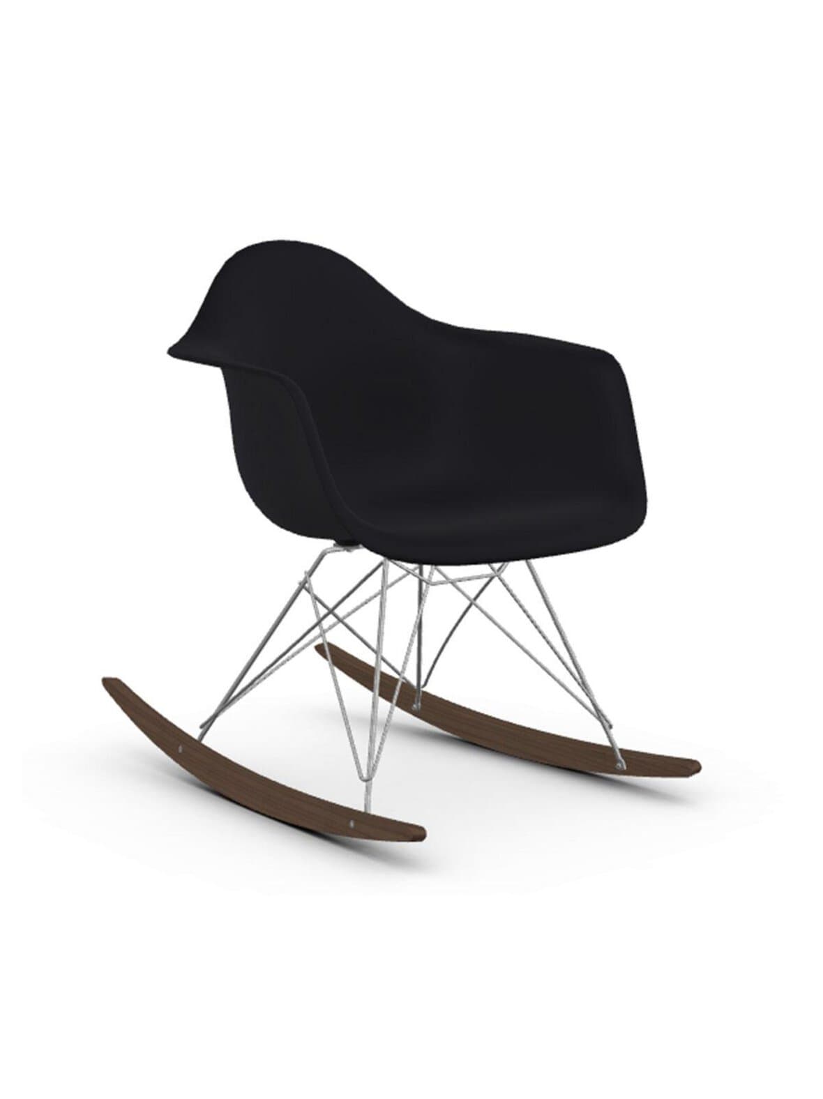 Eames rar re -keinutuoli deep black/kromi/tumma vaahtera – Vitra