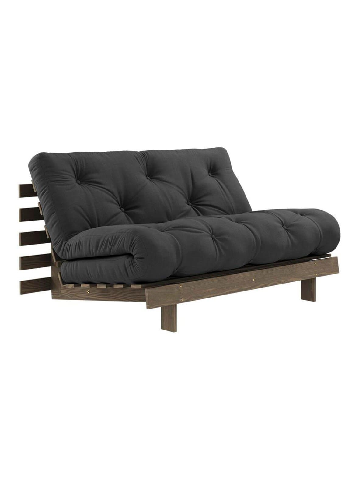 Roots-futonsohva dark grey/ruskea l 140 cm – Karup