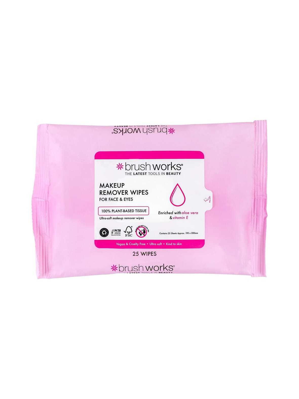 Makeup remover wipes -meikinpoistopyyhkeet, 25 kpl – Brushworks