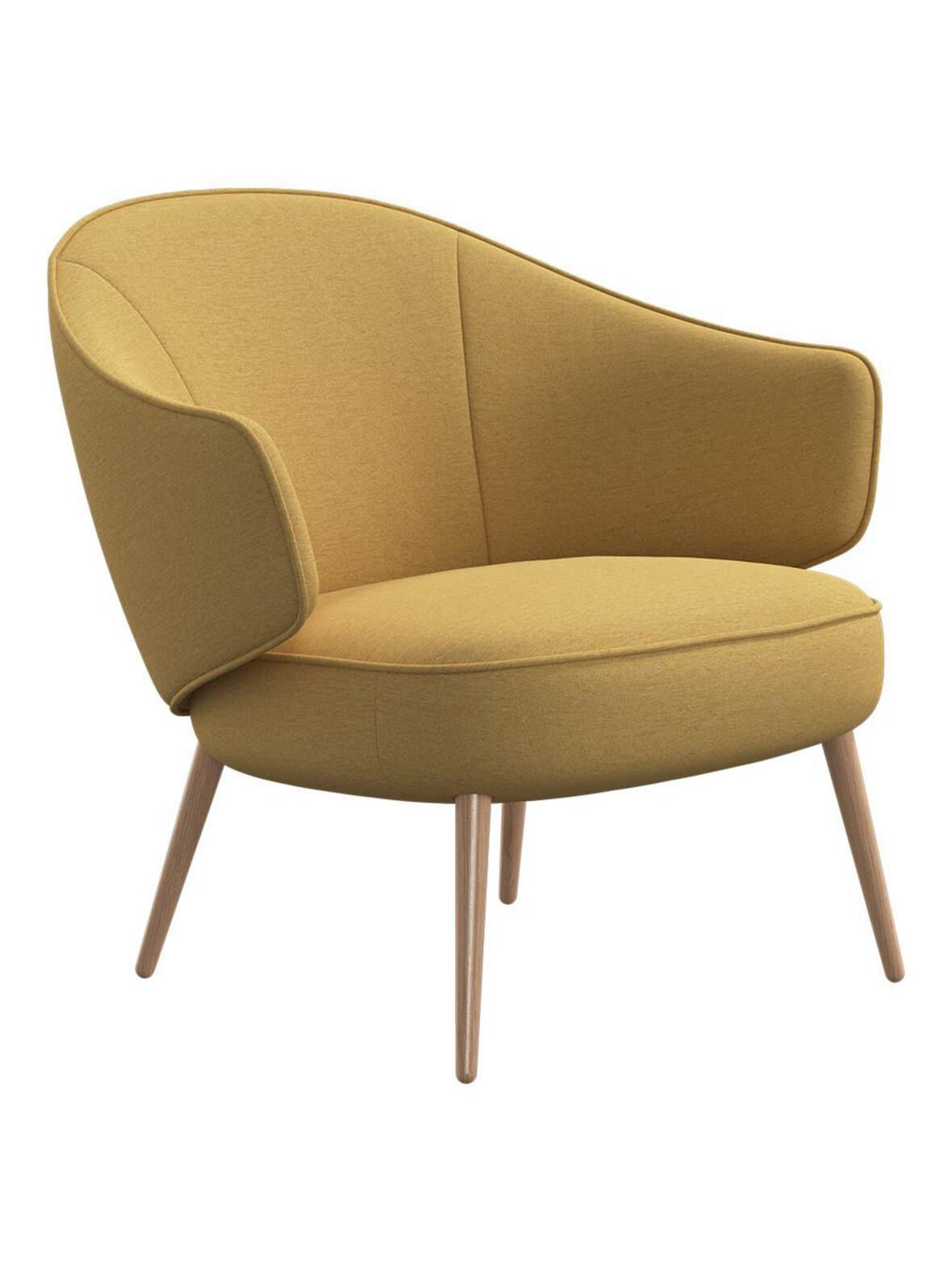 Charlotte-nojatuoli capri-kangas 3234 keltainen / tammi – BoConcept