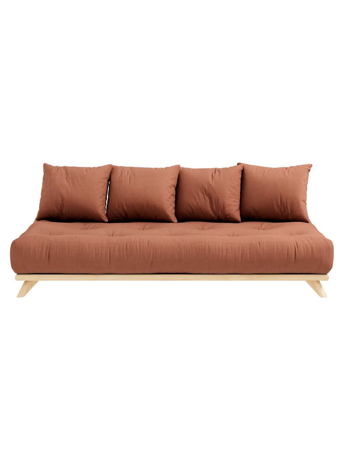 Senza-futonsohva clay brown/mänty – Karup