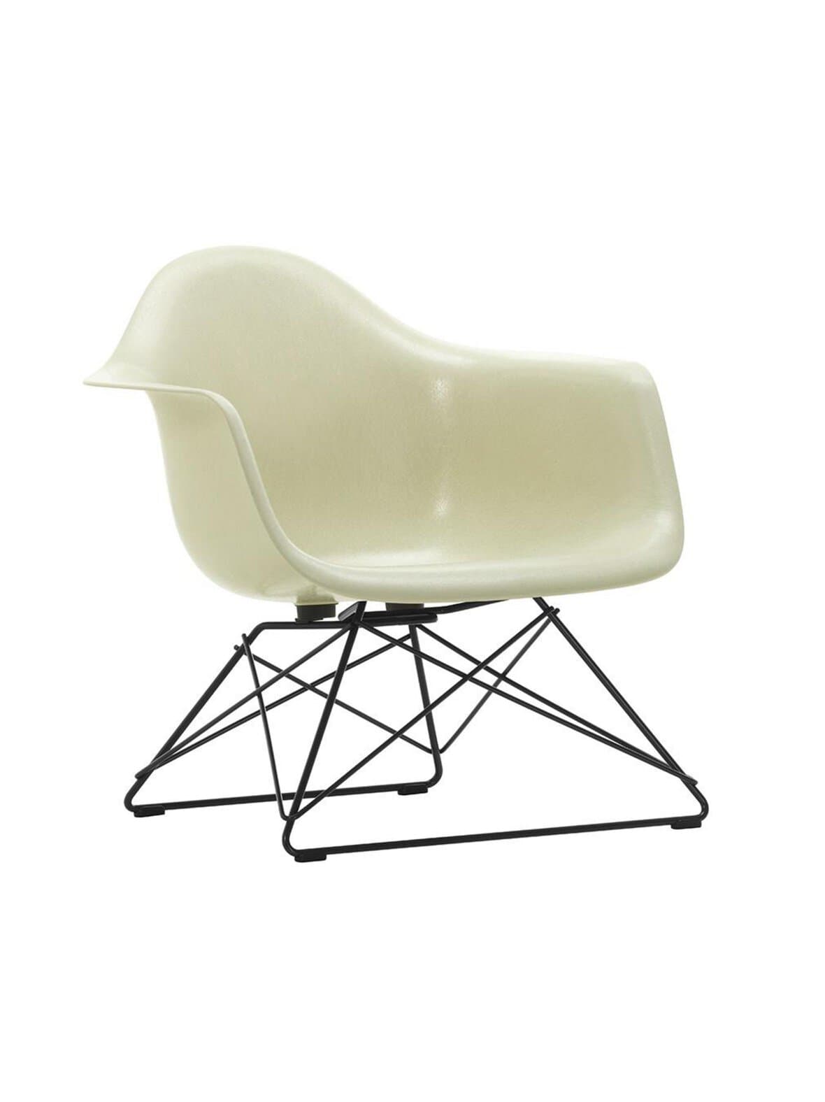 Eames lar fiberglass -tuoli parchment/musta – Vitra