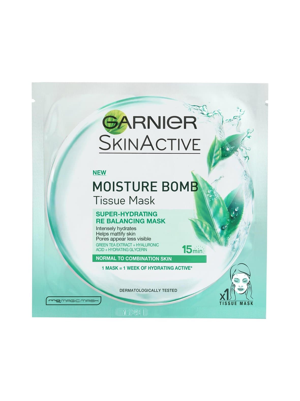 Moisture bomb sheet mask -kangasnaamio normaalille ja sekaiholle 28 g – Garnier