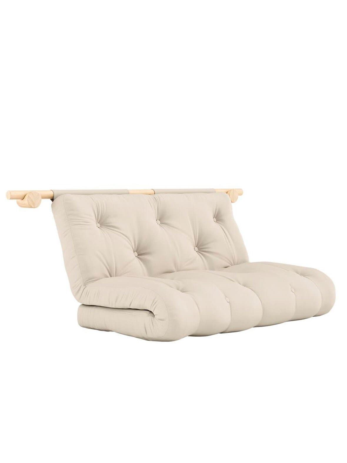 Hooked-futonsohva beige / mänty 135 x 200 cm – Karup