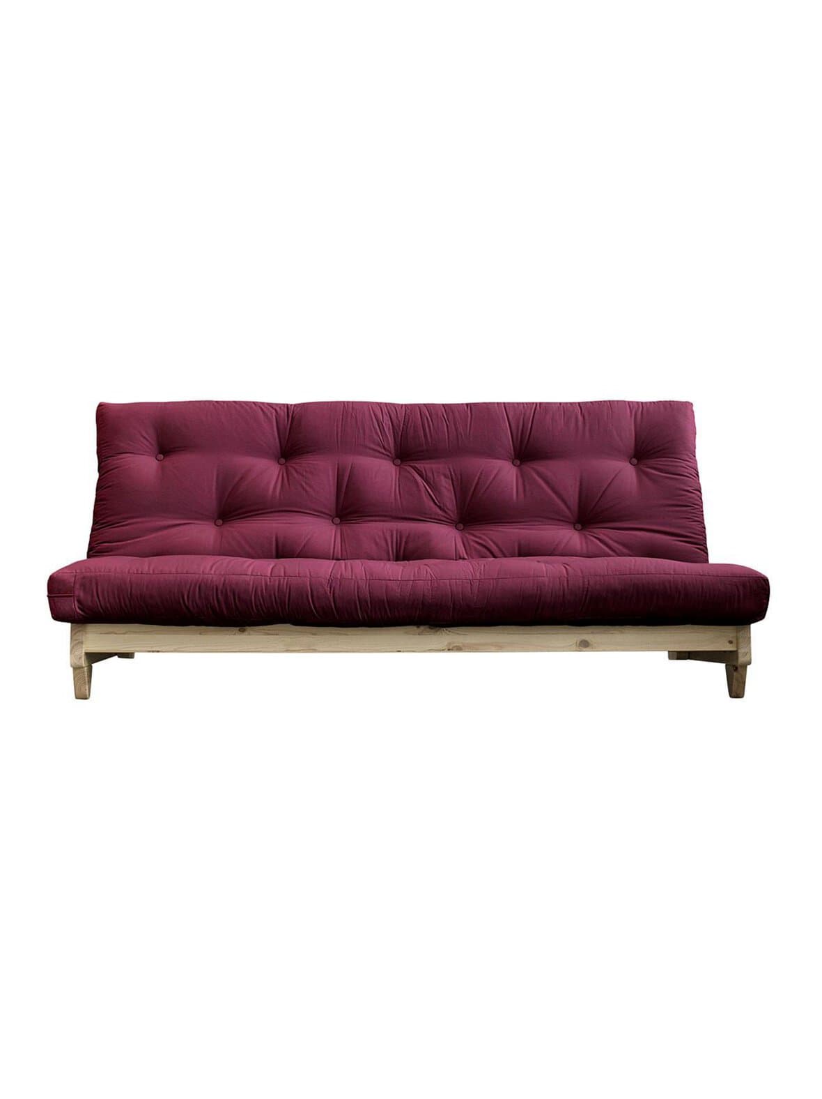 Fresh-futonsohva bordeaux/mänty l 200 cm – Karup