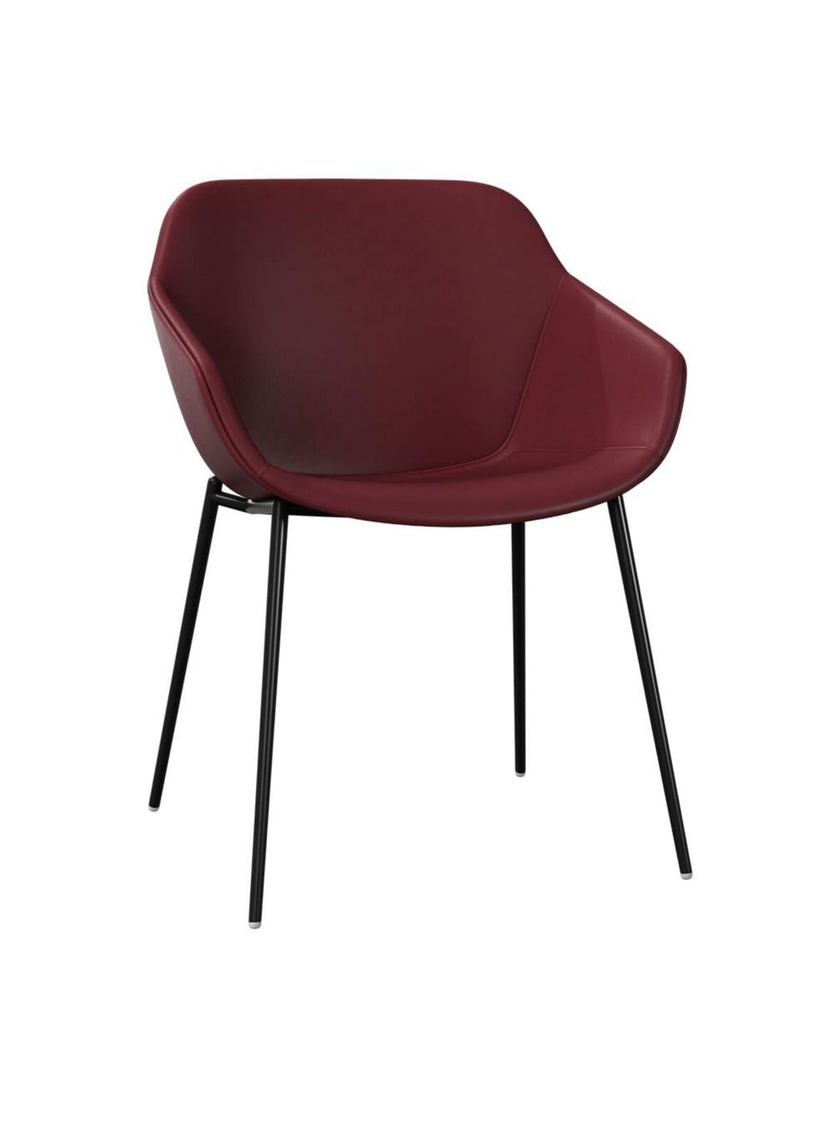 Vienna-tuoli nordic vintage -nahka 5145 viininpunainen – BoConcept
