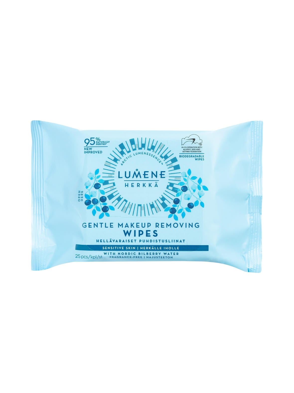 Herkkä gentle makeup removing wipes -puhdistusliinat, 25 kpl/pakkaus – Lumene