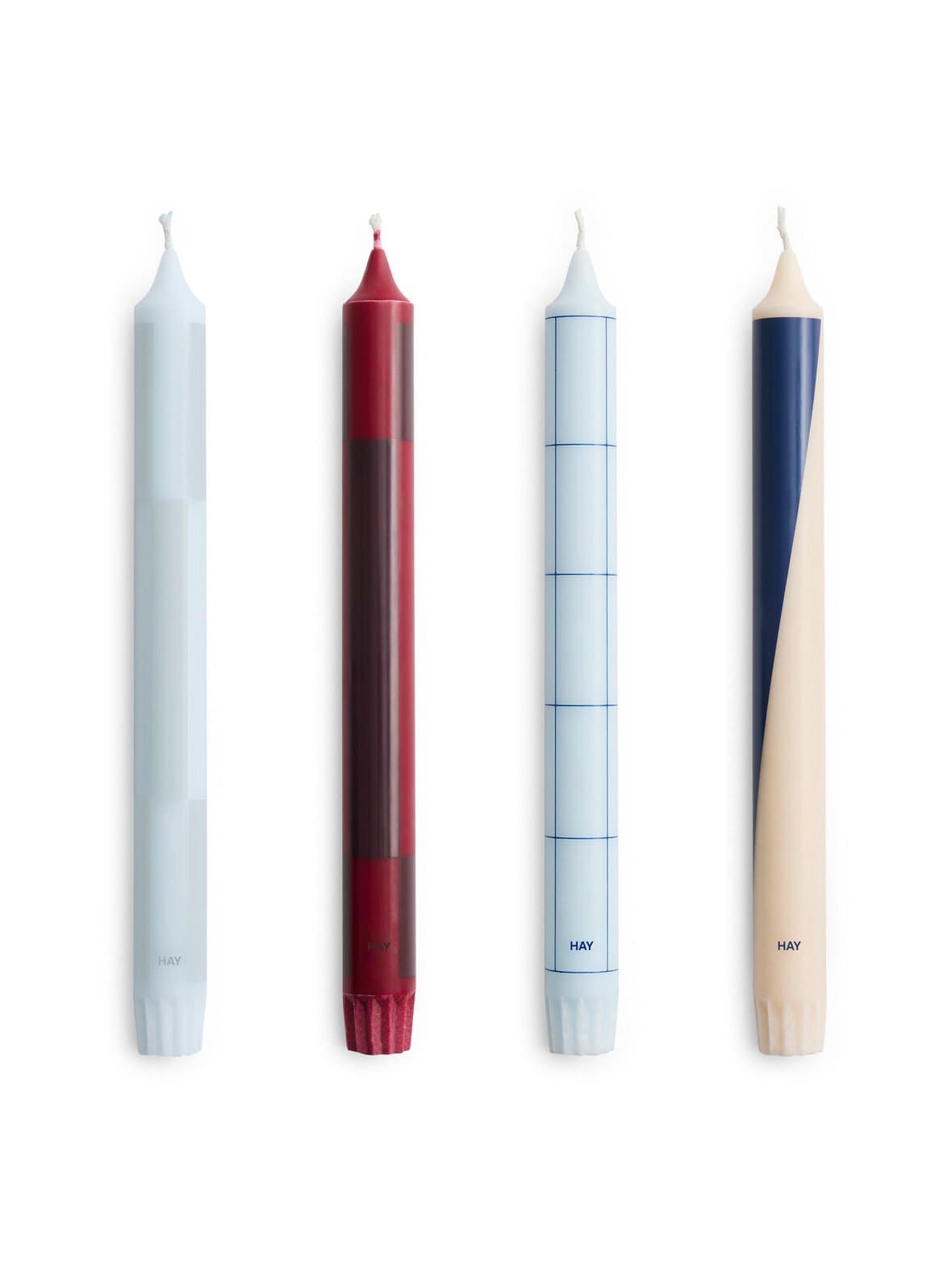 Pattern blues and bordeaux -kynttilä 4 kpl – HAY