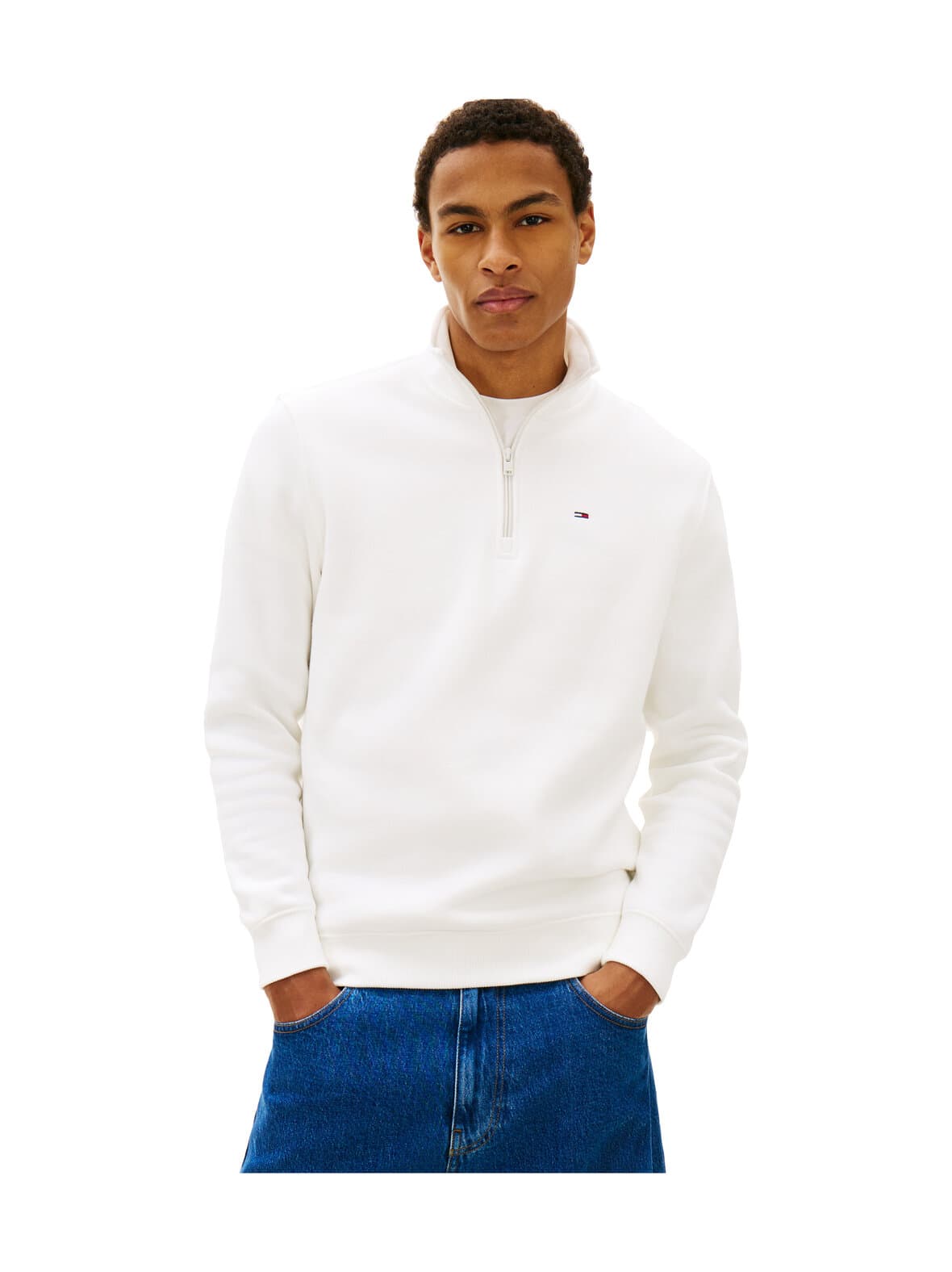 Regular fleece 1/4 zip mock neck -collegepaita – Tommy Jeans