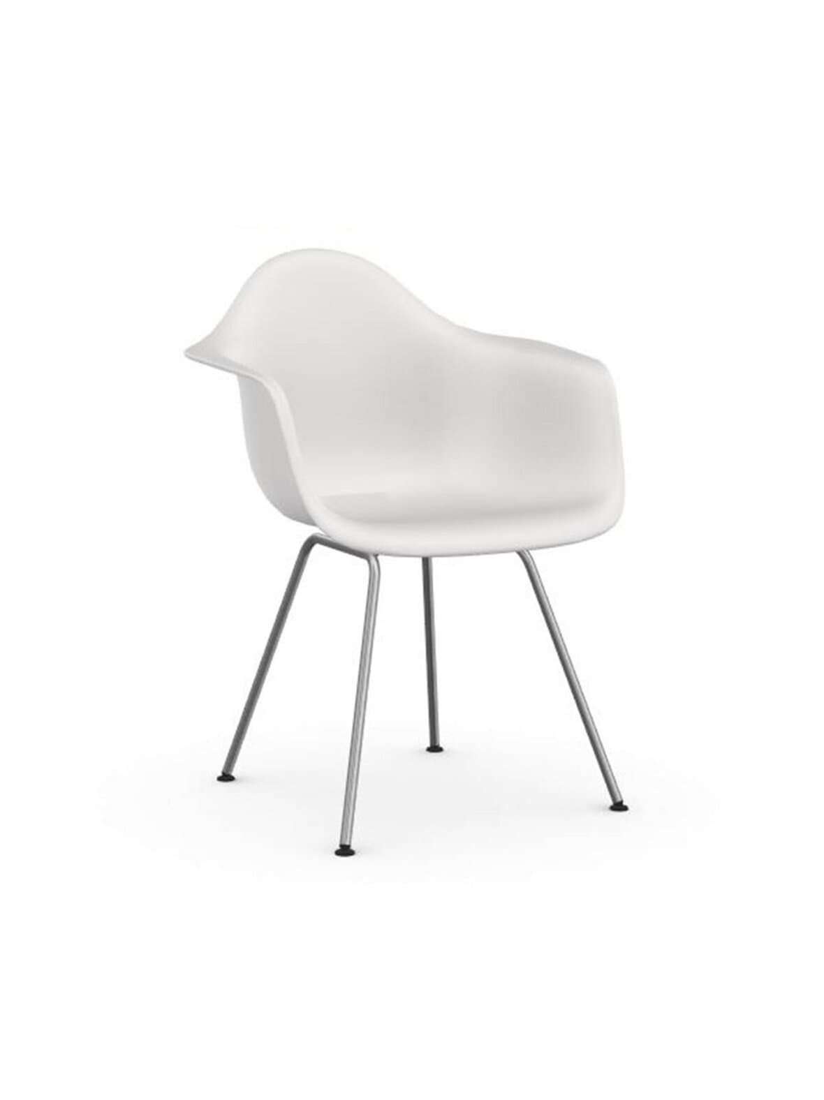 Eames dax re -tuoli käsinojilla cotton white/kromi – Vitra