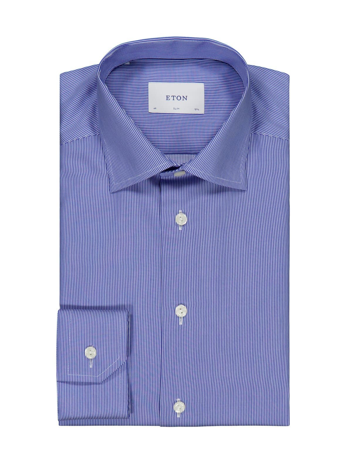 Slim fit striped fine twill -kauluspaita – Eton