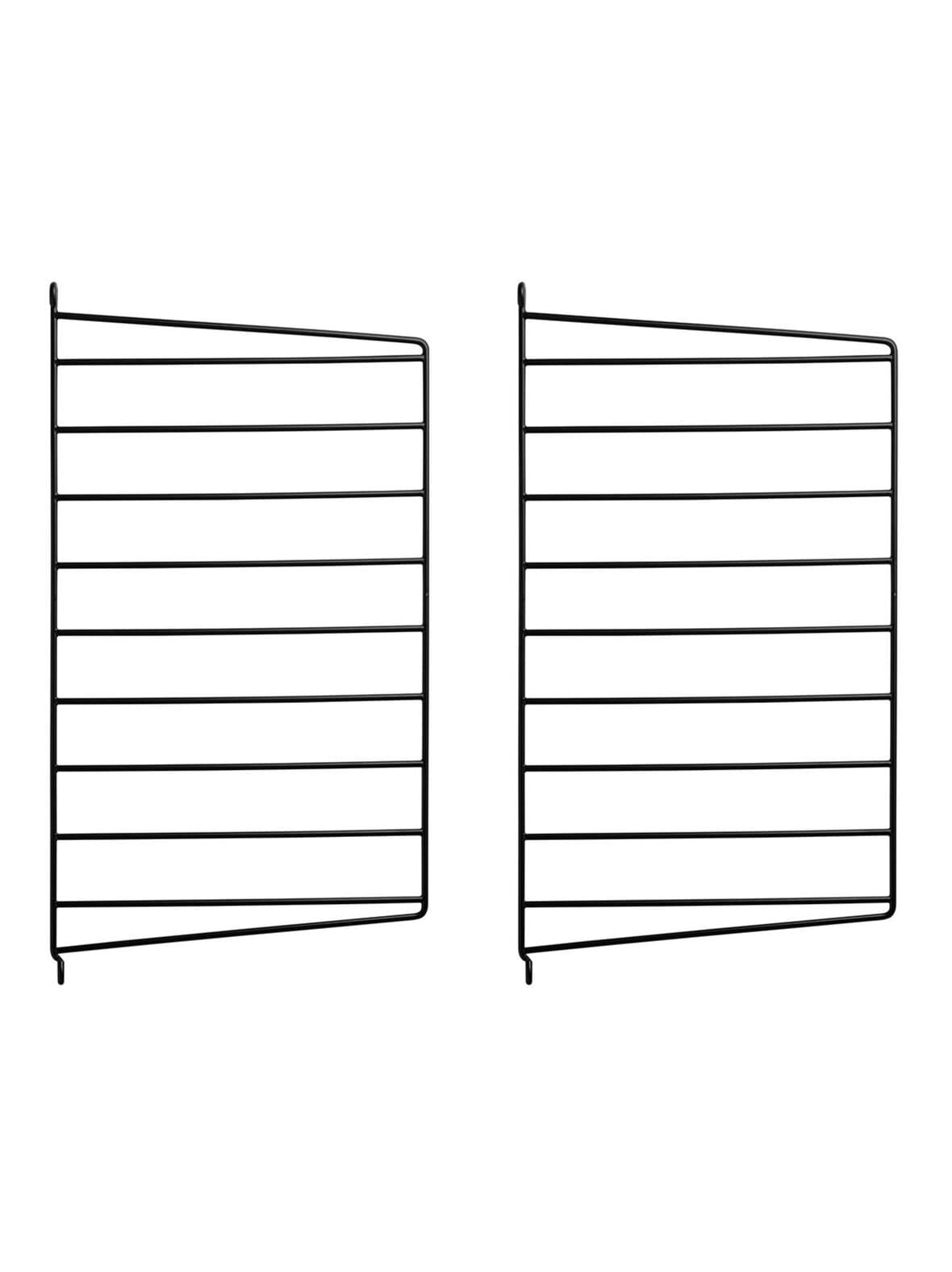 String system -seinäsivupaneelit musta 50 x 30 cm – String Furniture