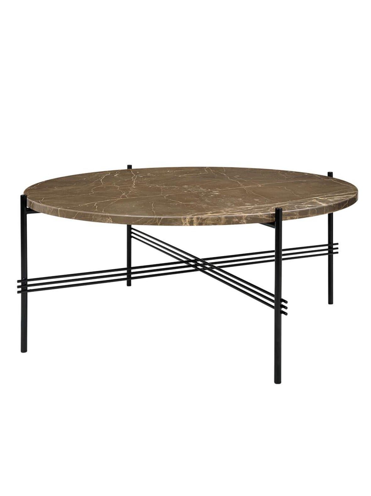 Ts-sohvapöytä ruskea marmori / musta ⌀ 80 cm – GUBI