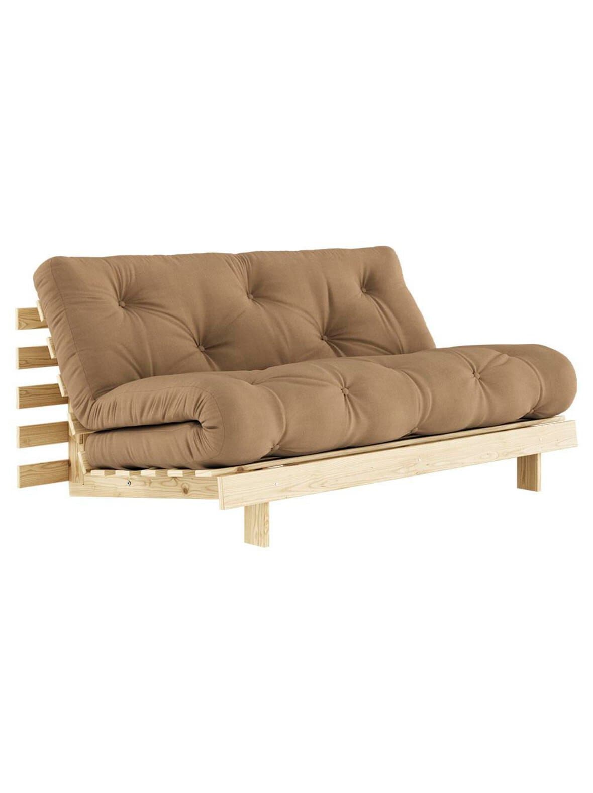 Roots-futonsohva mocca/mänty l 160 cm – Karup