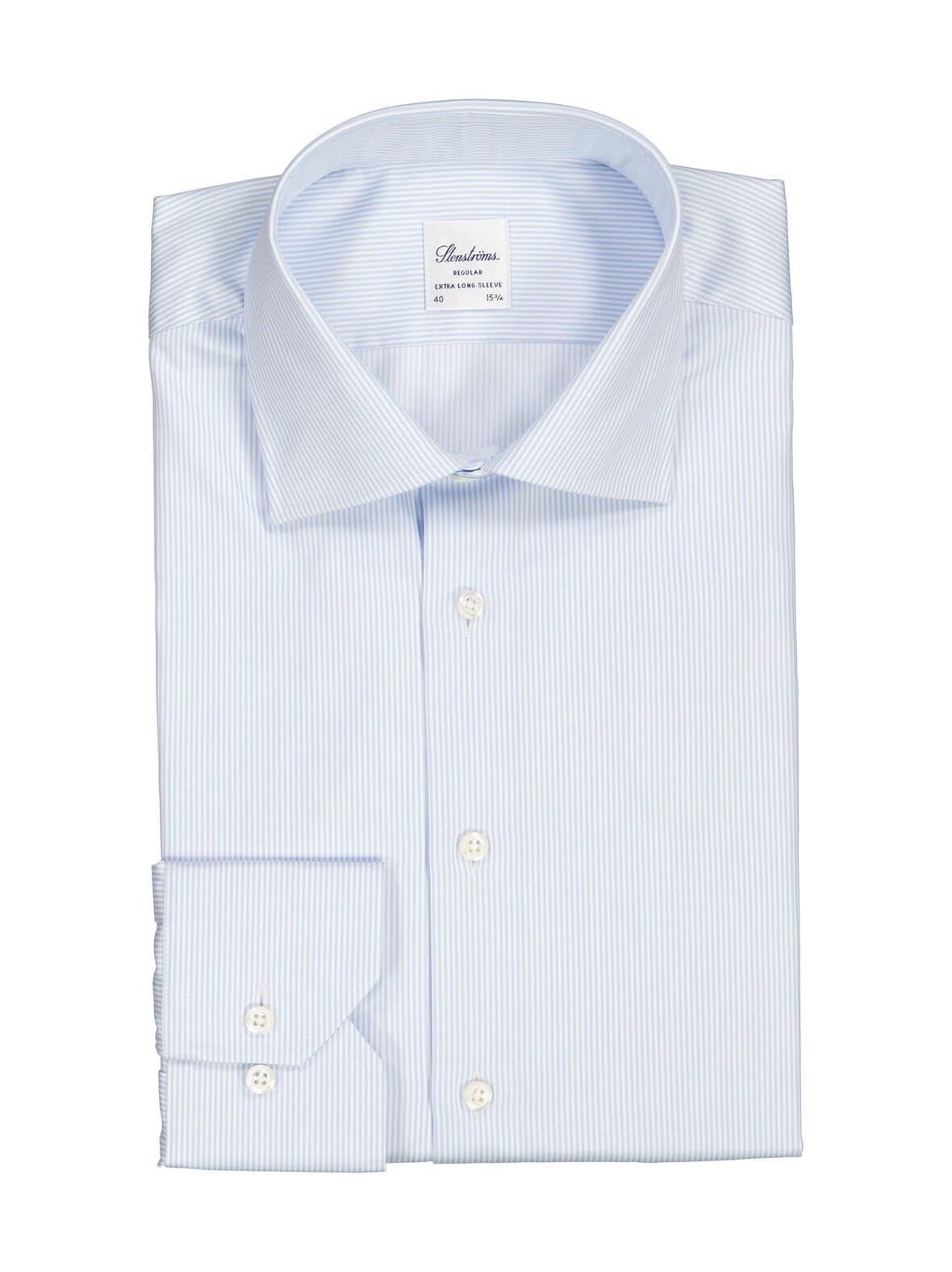 Regular fit stripe -kauluspaita, erikoispitkät hihat – Stenströms