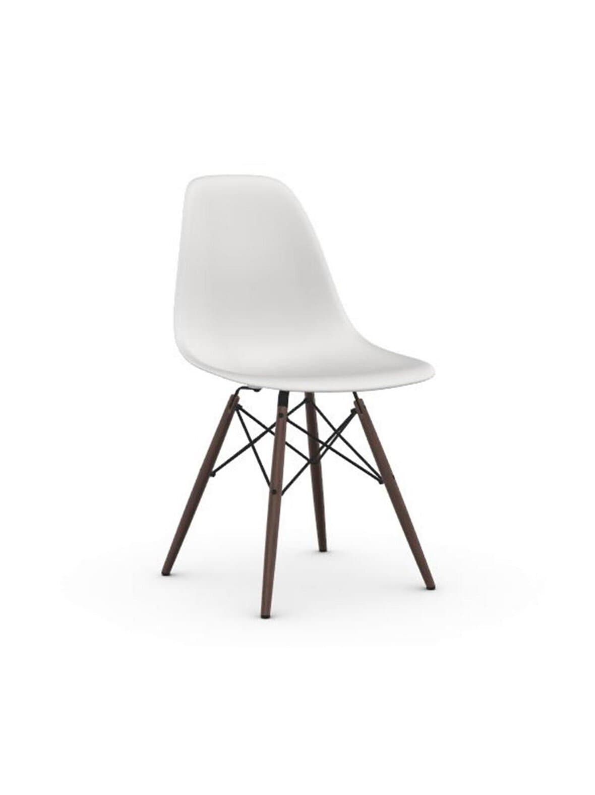 Eames dsw re -tuoli cotton white/ruskea vaahtera – Vitra