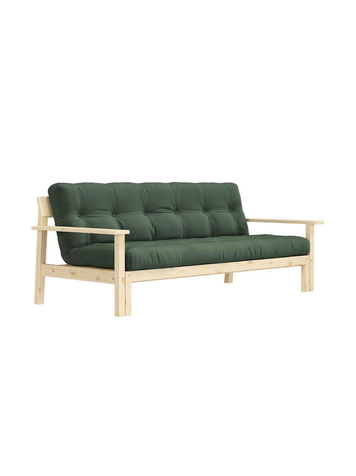 Unwind-futonsohva olive green/mänty l 218 cm – Karup