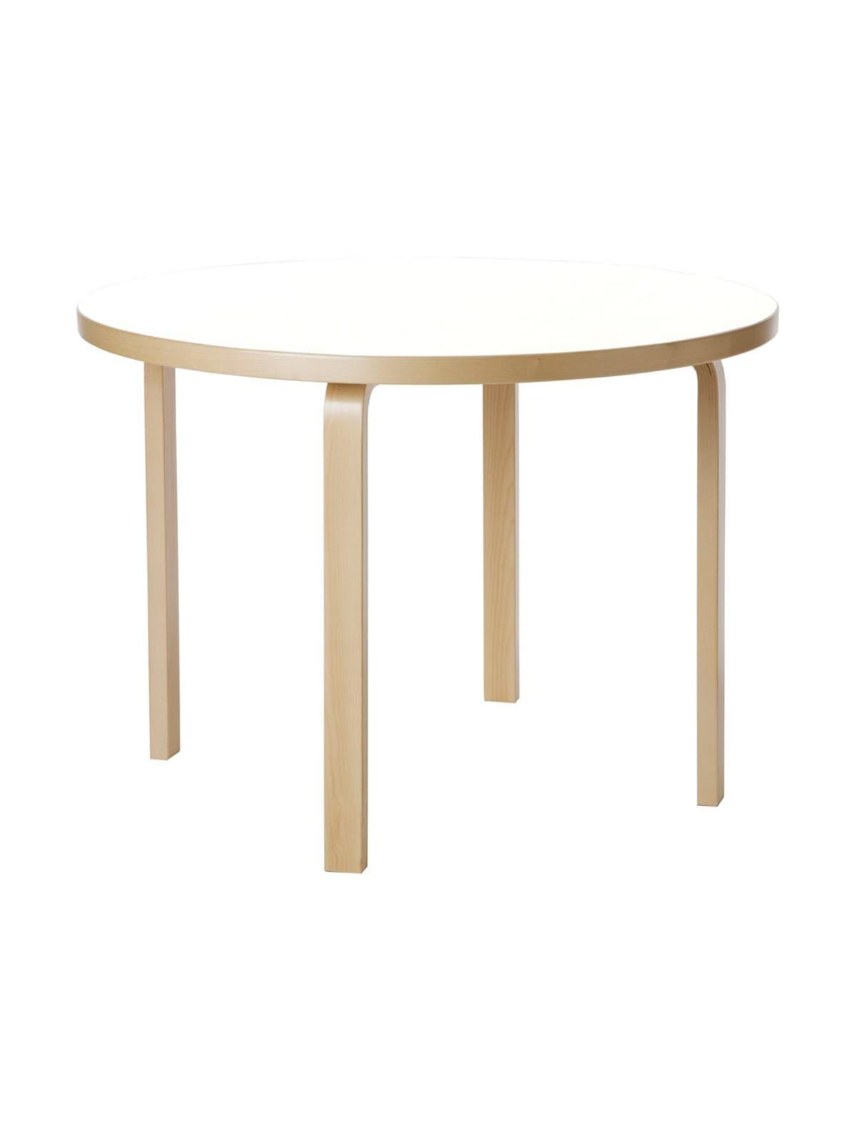 Pöytä 91 koivu/valkoinen laminaatti ø 125 cm – Artek