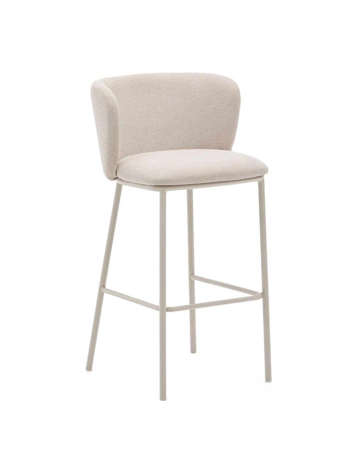 Ciselia-baarijakkara beige chenille-kangas / beige metalli k 75 cm – Kave Home
